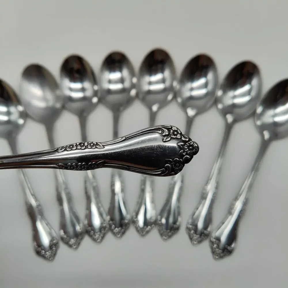 9X Tbsp Oneida Wm Rogers Mansfield Amadeus Table Spoons Stainless Steel
